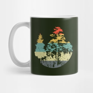 vintage sunset forest trees Mug